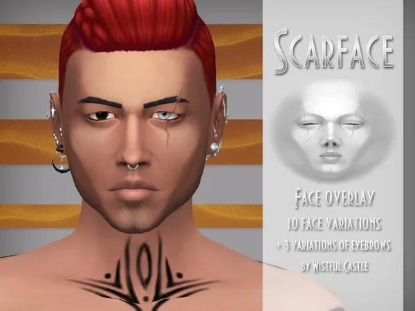 Maxis Match Scarface Male face overlay eyebrows - The Sims 4 Custom Content