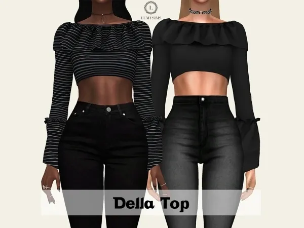 Alpha Della Top by lumysims - The Sims 4 Custom Content