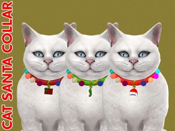 Alpha CAT SANTA COLLAR - The Sims 4 Custom Content