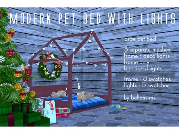 Maxis Match Modern Pet Bed with Lights - The Sims 4 Custom Content