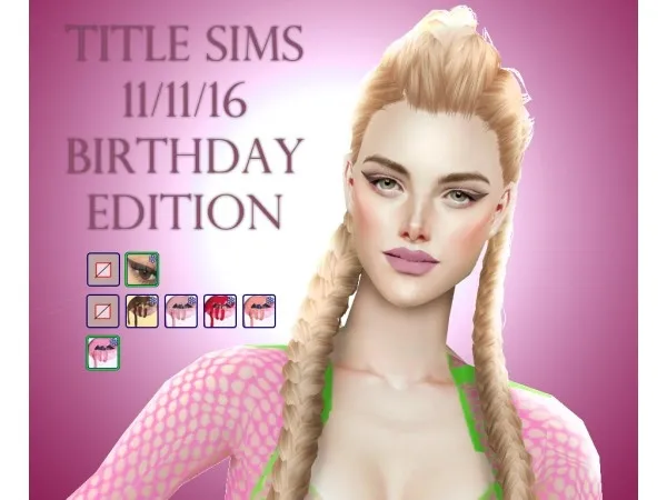 Sims 2 Alpha Lipsticks CC: TiTle Sims Birthday by titlesimslemon
