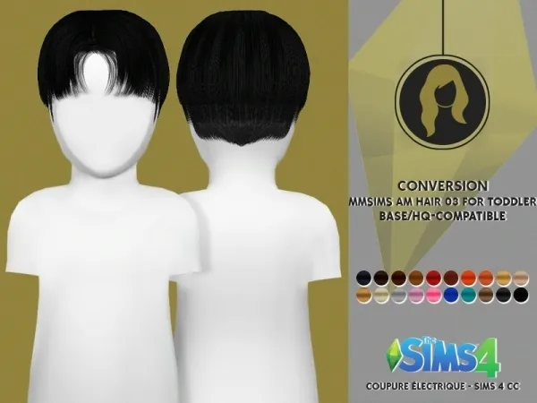 Alpha MMSIMS MF HAIR 03 FOR TODDLER - The Sims 4 Custom Content
