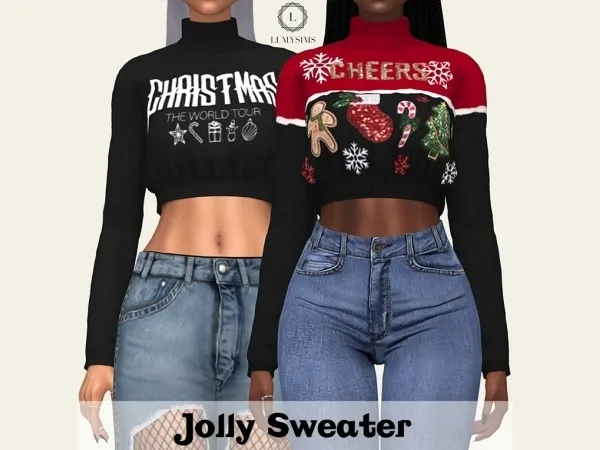 Alpha Jolly Sweater - The Sims 4 Custom Content