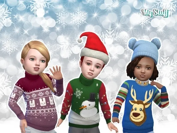 Alpha Christmas Top for Toddlers - The Sims 4 Custom Content