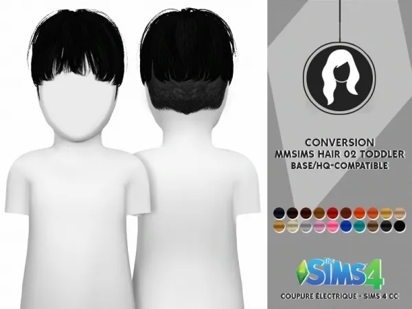 Alpha MMSIMS MF HAIR 02 FOR TODDLER - The Sims 4 Custom Content