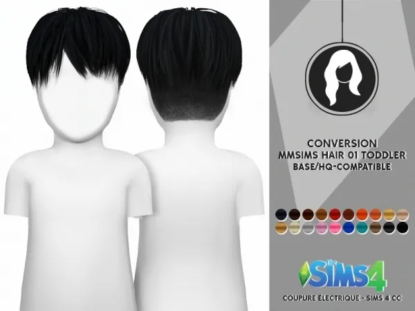 Alpha MMSIMS MF HAIR 01 FOR TODDLER - The Sims 4 Custom Content
