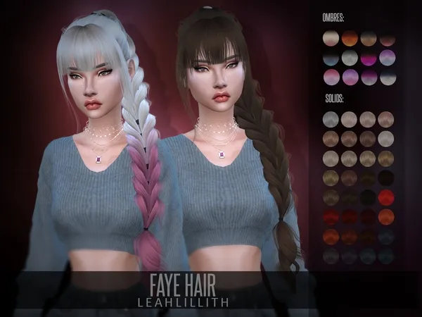 Maxis Match LeahLillith Faye Hair - The Sims 4 Custom Content