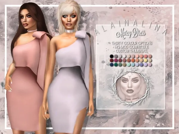 Alpha Marcy Dress - The Sims 4 Custom Content