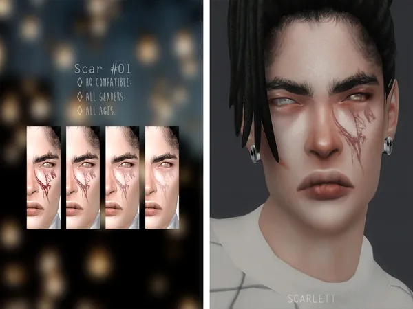 Maxis Match Scar 01 - The Sims 4 Custom Content