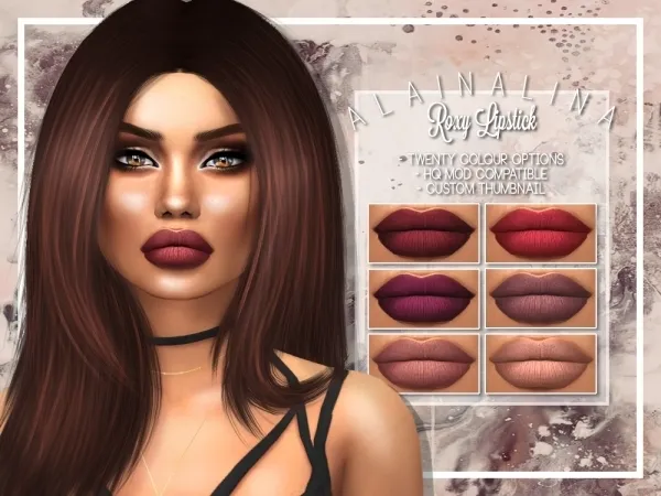 Alpha Roxy Lipstick - The Sims 4 Custom Content