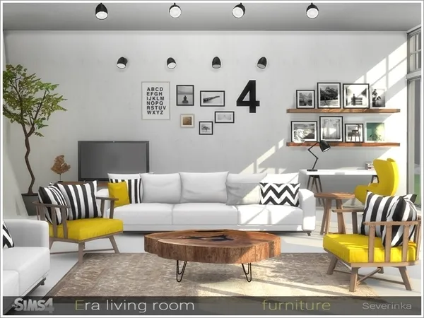 Maxis Match Era livingroom furniture - The Sims 4 Custom Content