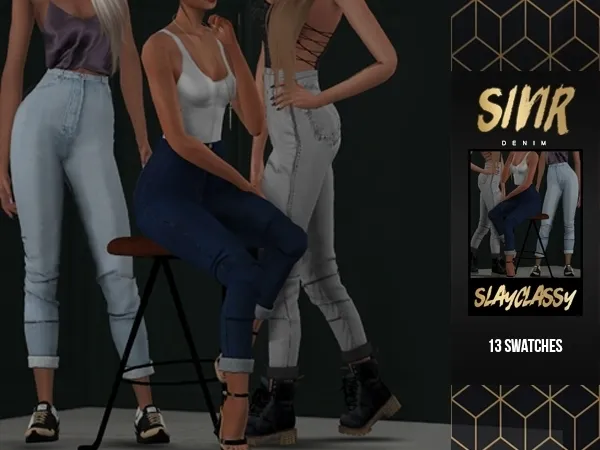 Alpha SlayClassy Sivir Denim - The Sims 4 Custom Content