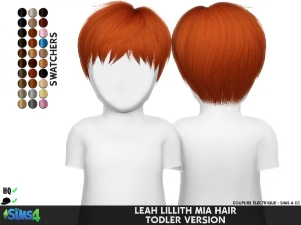 Alpha LEAH LILLITH MIA HAIR TODDLER VERSION by redheadsims - The Sims 4 custom content