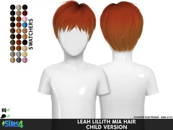 Alpha LEAH LILLITH MIA HAIR CHILD VERSION - The Sims 4 Custom Content