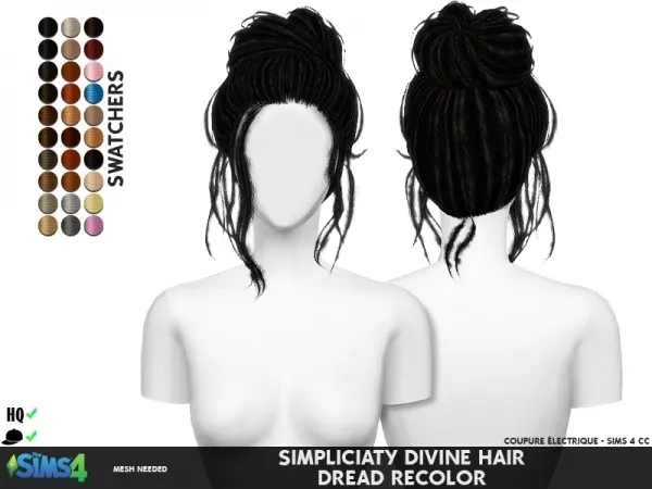Alpha SIMPLICIATY DIVINE HAIR DREAD - The Sims 4 Custom Content