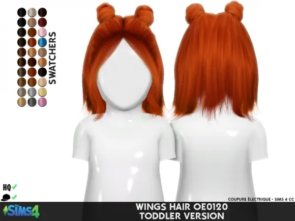 Alpha WINGS HAIR OE0120 F TODDLER VERSION - The Sims 4 Custom Content