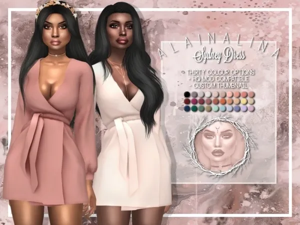 Alpha Sydney Dress - The Sims 4 Custom Content
