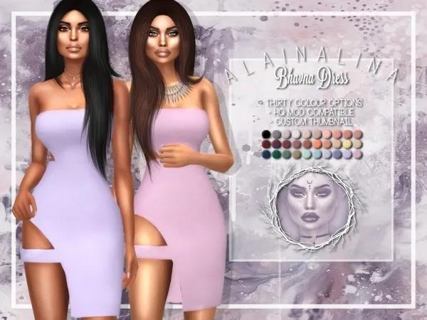 Alpha Bhavna Dress - The Sims 4 Custom Content