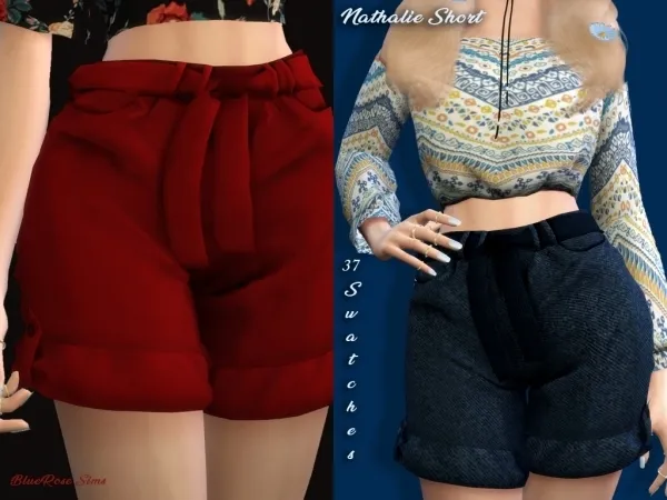 Alpha Nathalie Short BlueRoseSims - The Sims 4 Custom Content