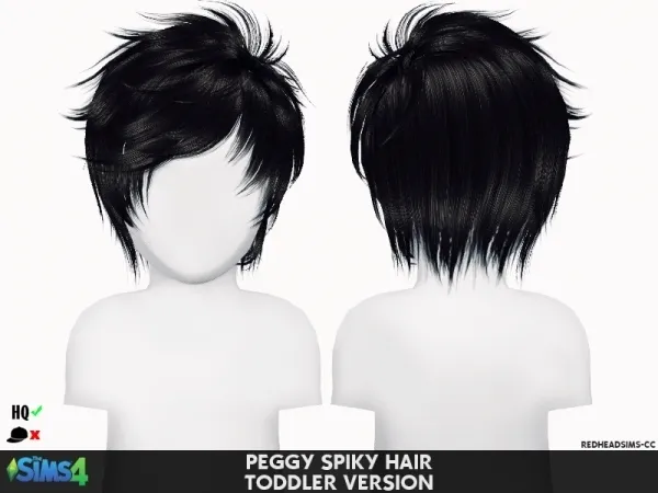 Alpha PEGGY SPIKY HAIR TODDLER VERSION by redheadsims - The Sims 4 custom content