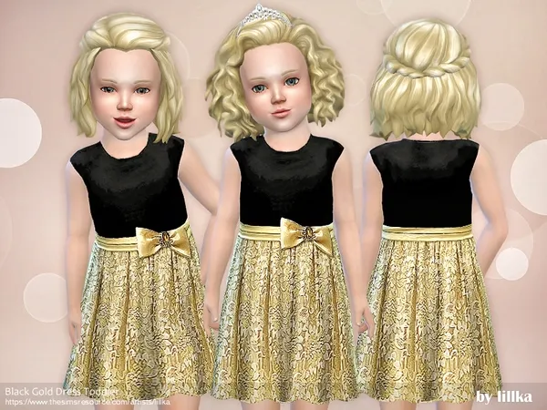 Black Gold Dress Toddler