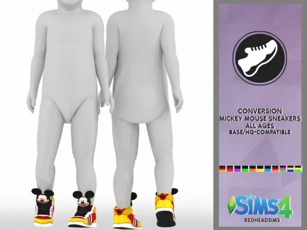 Alpha MICKEY MOUSE SNEAKERS ALL AGES - The Sims 4 Custom Content