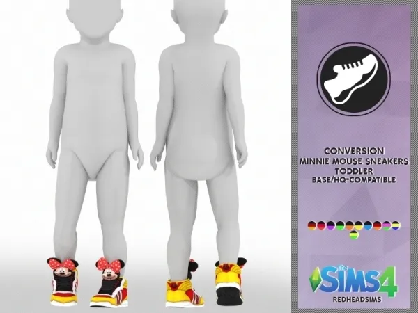 Alpha MINNIE MOUSE SNEAKERS ALL AGES by redheadsims - The Sims 4 custom content