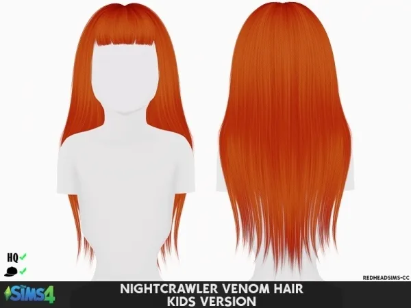 Alpha NIGHTCRAWLER VENOM HAIR KIDS VERSION by redheadsims - The Sims 4 custom content