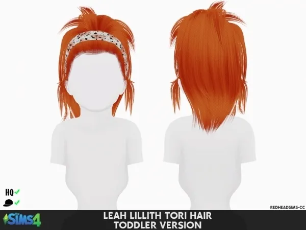 Alpha LEAH LILLITH TORI HAIR TODDLER VERSION by redheadsims - The Sims 4 custom content