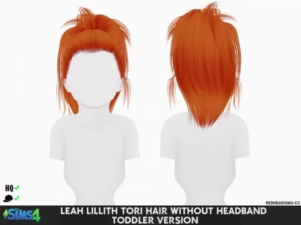 Alpha LEAH LILLITH TORI HAIR WITHOUT HEADBAND TODDLER VERSION - The Sims 4 Custom Content