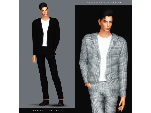 Alpha Blazer Jacket by Gorilla Gorilla Gorilla - The Sims 4 Custom Content