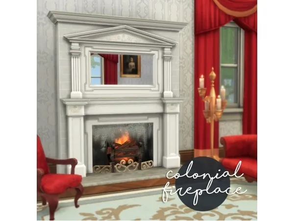 Alpha Colonial Fireplace ( to conversion) - The Sims 4 Custom Content