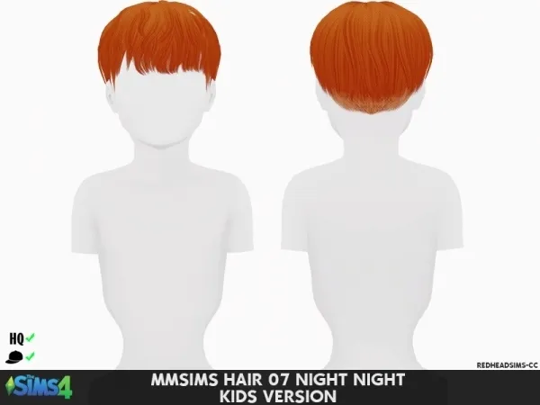 Alpha MMSIMS HAIR 07 NIGHT NIGHT KIDS VERSION - The Sims 4 Custom Content