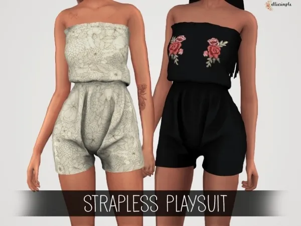 Alpha Elliesimple Strapless Playsuit - The Sims 4 Custom Content