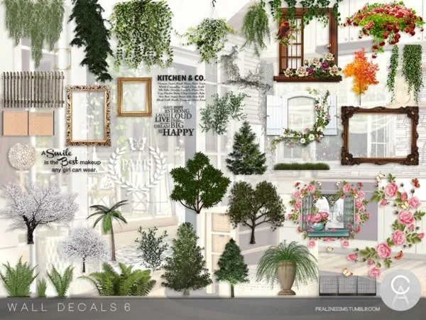 Alpha Wall Decals 6 by thesimsresource - The Sims 4 Custom Content