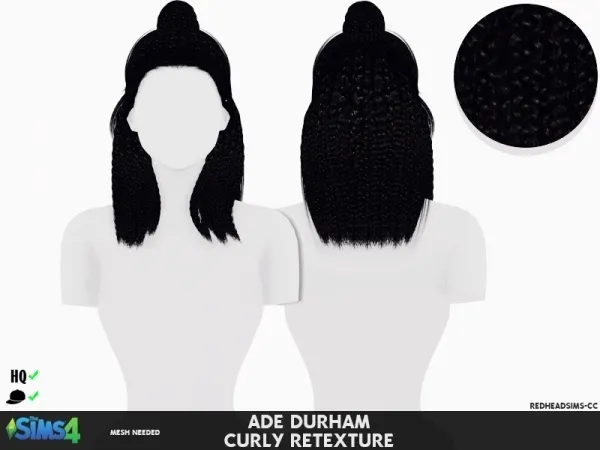 Alpha ADE DURHMAN CURLY RETEXTURE by redheadsims - The Sims 4 custom content