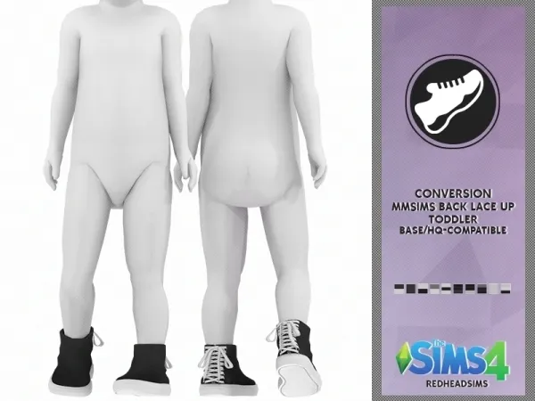 Alpha MMSIMS BACK LACE UP SHOES TODDLER VERSION by redheadsims - The Sims 4 Custom Content