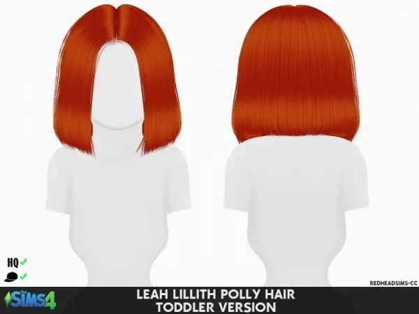 Alpha LEAH LILLITH POLLY HAIR TODDLER VERSION by redheadsims - The Sims 4 Custom Content