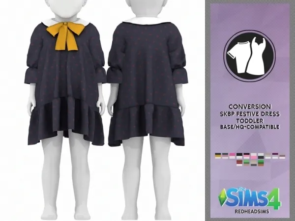 Alpha SKBP FESTIVE DRESS by redheadsims - The Sims 4 custom content