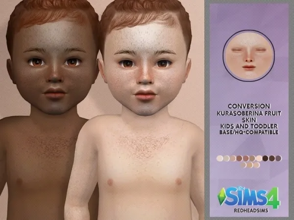 Alpha KURASOBERINA FRUIT SKIN KIDS AND TODDLER - The Sims 4 Custom Content