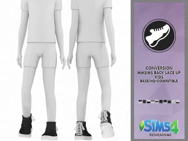 Alpha MMSIMS BACK LACE UP SHOES KIDS VERSION - The Sims 4 Custom Content