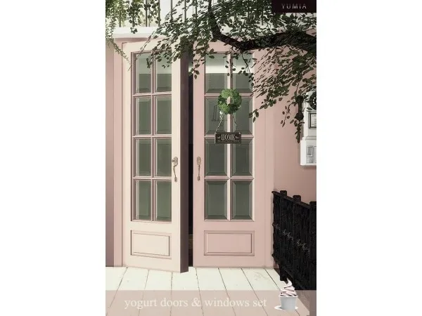 Alpha Yogurt Doors Windows Set - The Sims 4 Custom Content