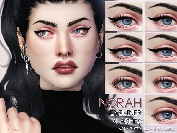 Alpha Norah Eyeliner Lashes N81 - The Sims 4 Custom Content