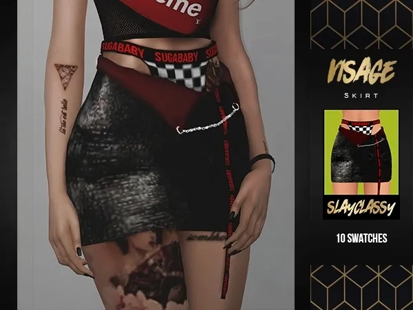 Alpha Slay Classy VISAGE SKIRT - The Sims 4 Custom Content