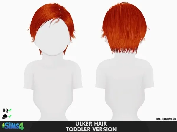 Alpha ULKER HAIR KIDS AND TODDLER VERSION - The Sims 4 Custom Content