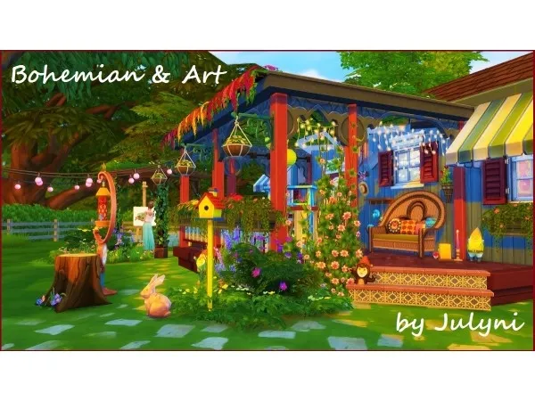 Bohemian cabin for sims artist