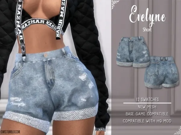 Alpha [BR sims] Evelyne Short - The Sims 4 Custom Content