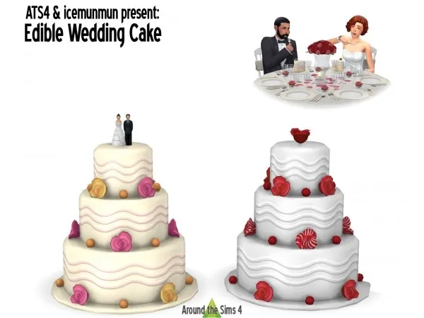 Alpha Around Wedding Cake Cake toppers - The Sims 4 Custom Content