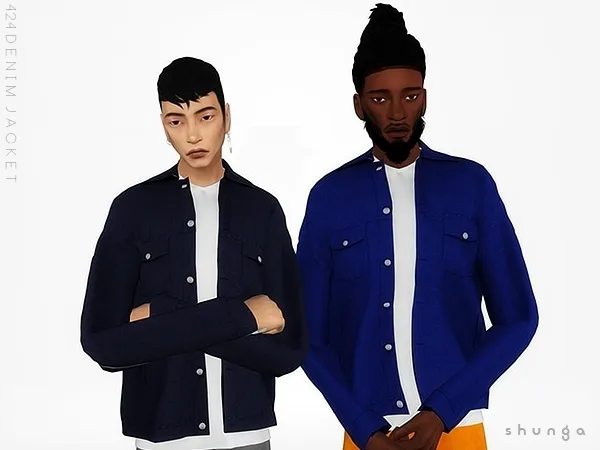 Alpha SHUNGA 424 Denim Jacket - The Sims 4 Custom Content