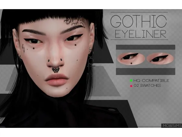 Maxis Match Gothic Eyeliner - The Sims 4 Custom Content